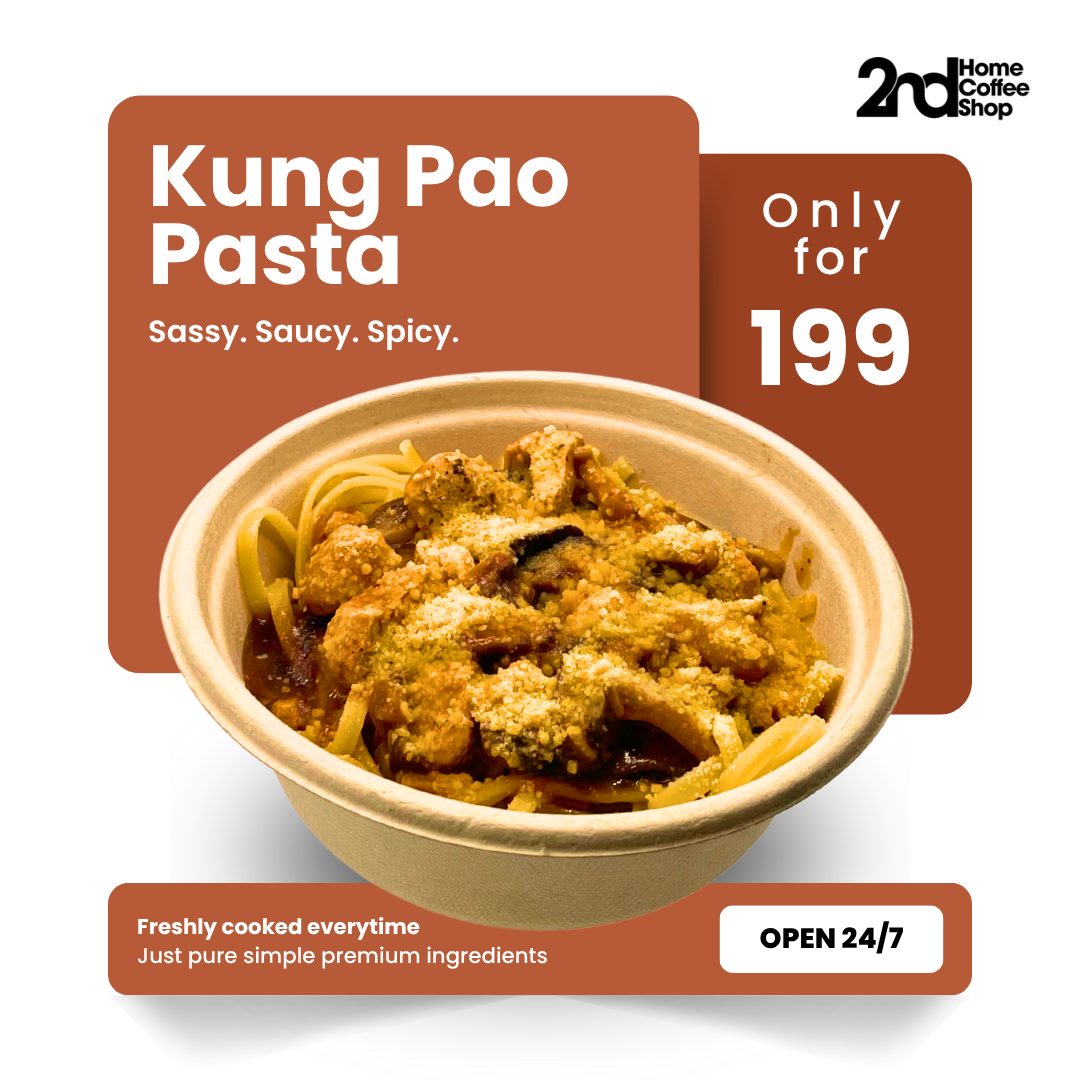 Kung Pao pasta, a specialty all-day dish at 2nd Home Coffee Shop